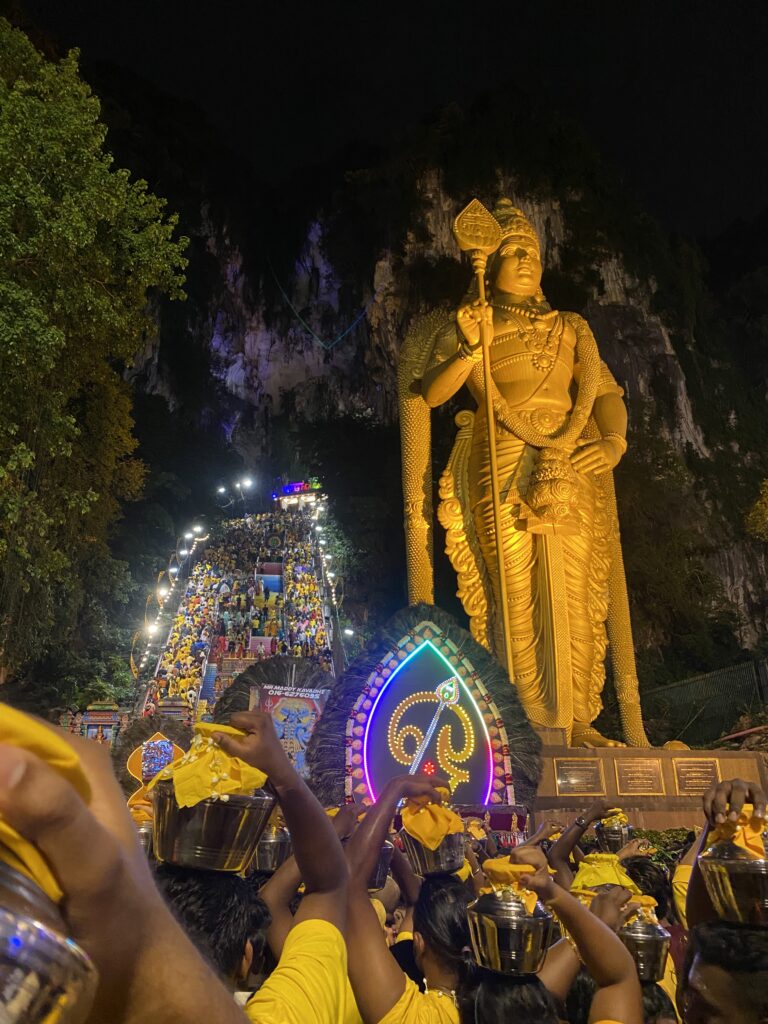 Batu Caves view at night